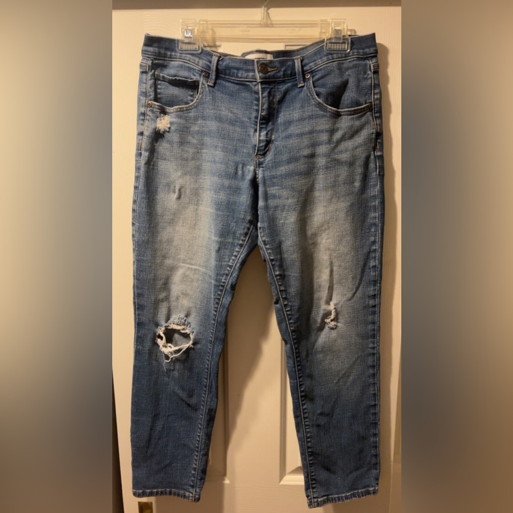 Distressed Blue Jean Capris